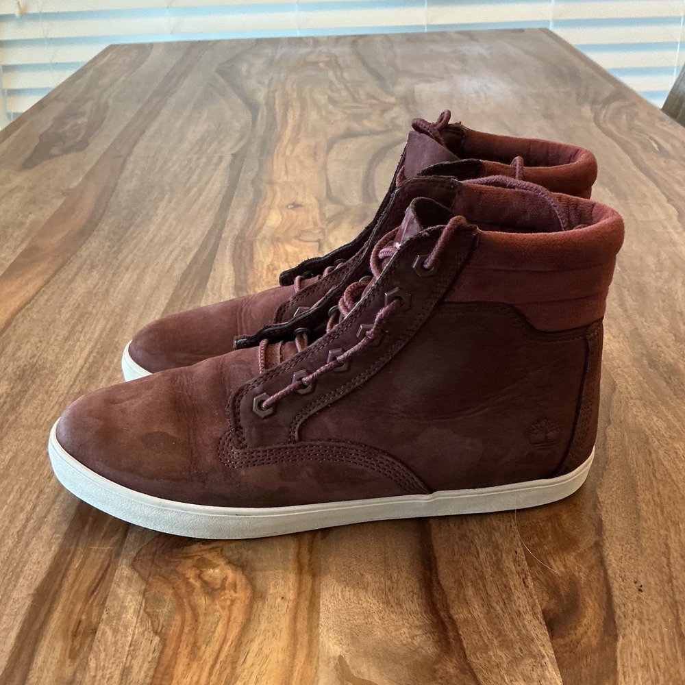 Timberland Skyla Bay 6 Inch Burgundy Nubuck High Top Boots A23DW Womens 8